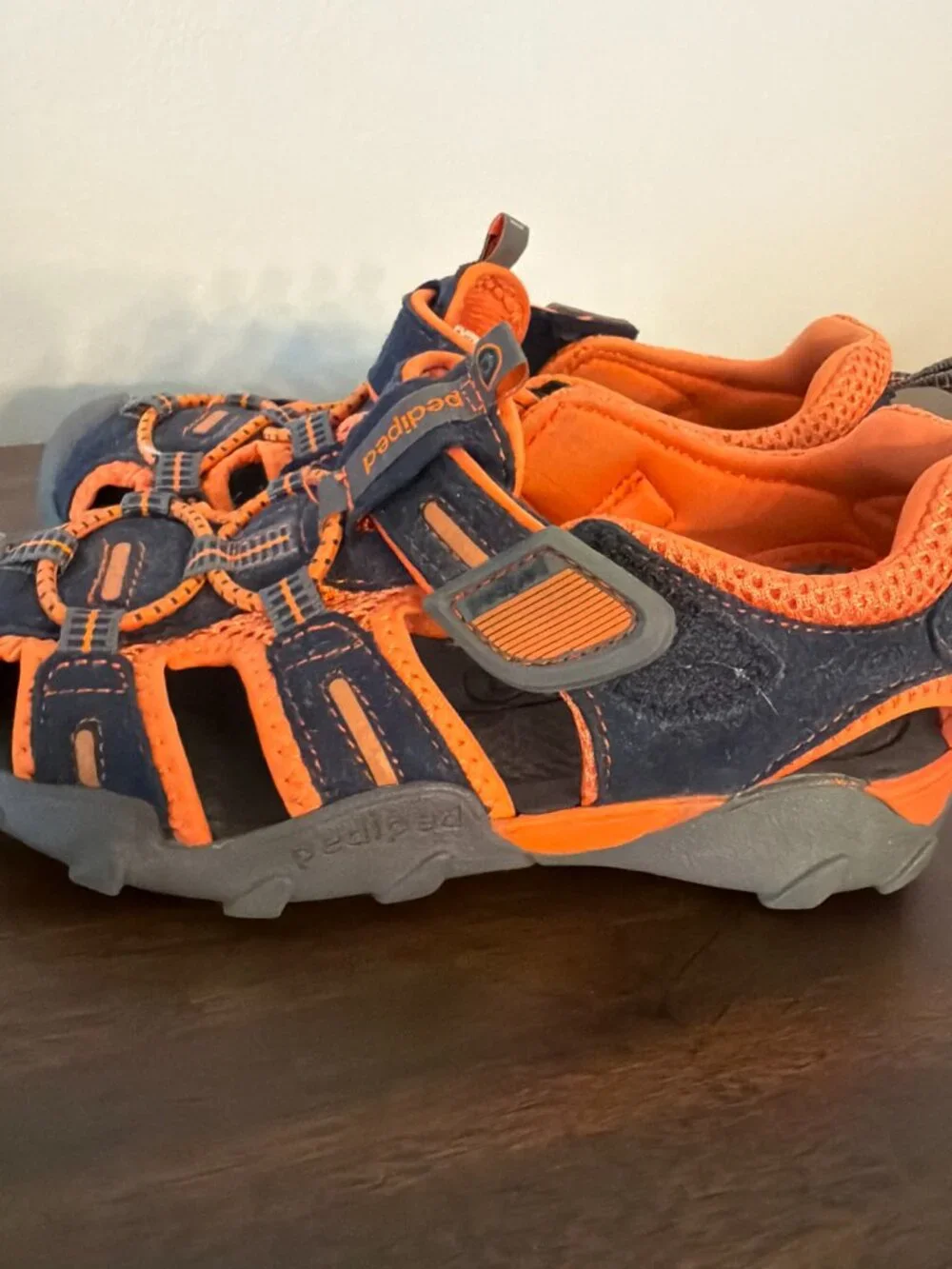 Pediped Kid Flex Shoreline Navy Orange Water Shoe Fisherman Sandal US 11-1